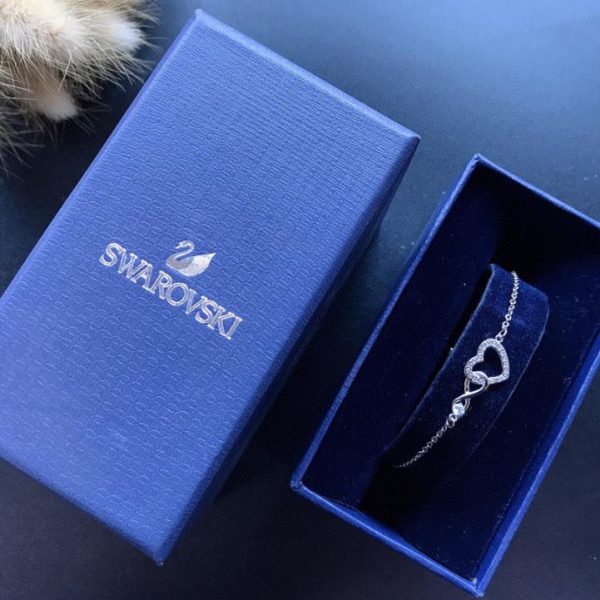 réplica,joyas,joyería,1:1,replica,fake,lujo,barato Pulsera Swarovski bañada en oro blanco