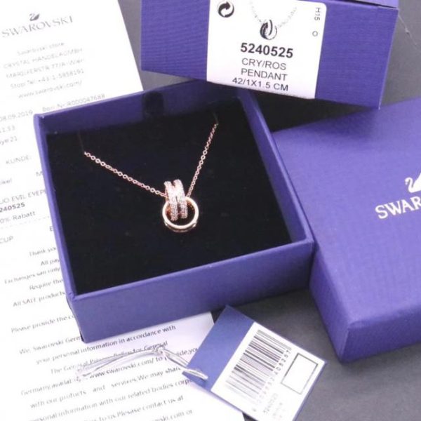réplica,joyas,joyería,1:1,replica,fake,lujo,barato Collar de clavícula con doble eslabón de Swarovski