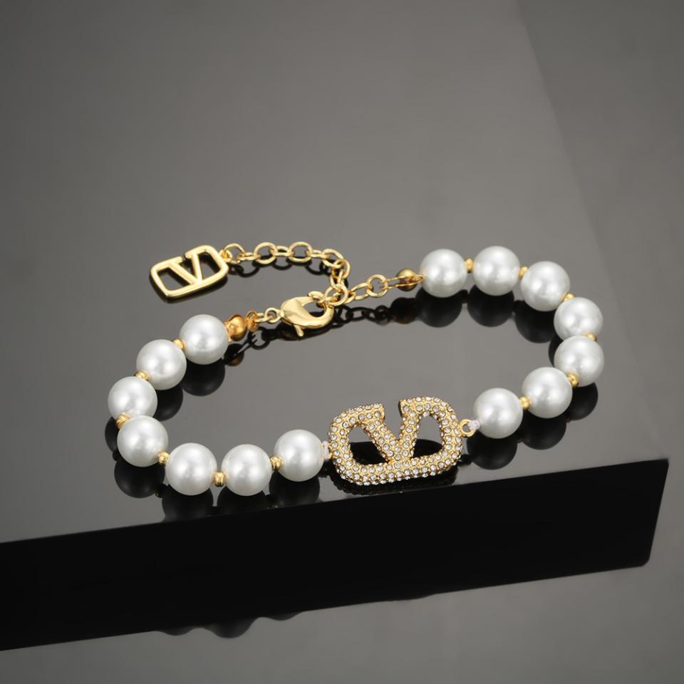 réplica,joyas,joyería,1:1,replica,fake,lujo,barato pulsera de perlas Valentino