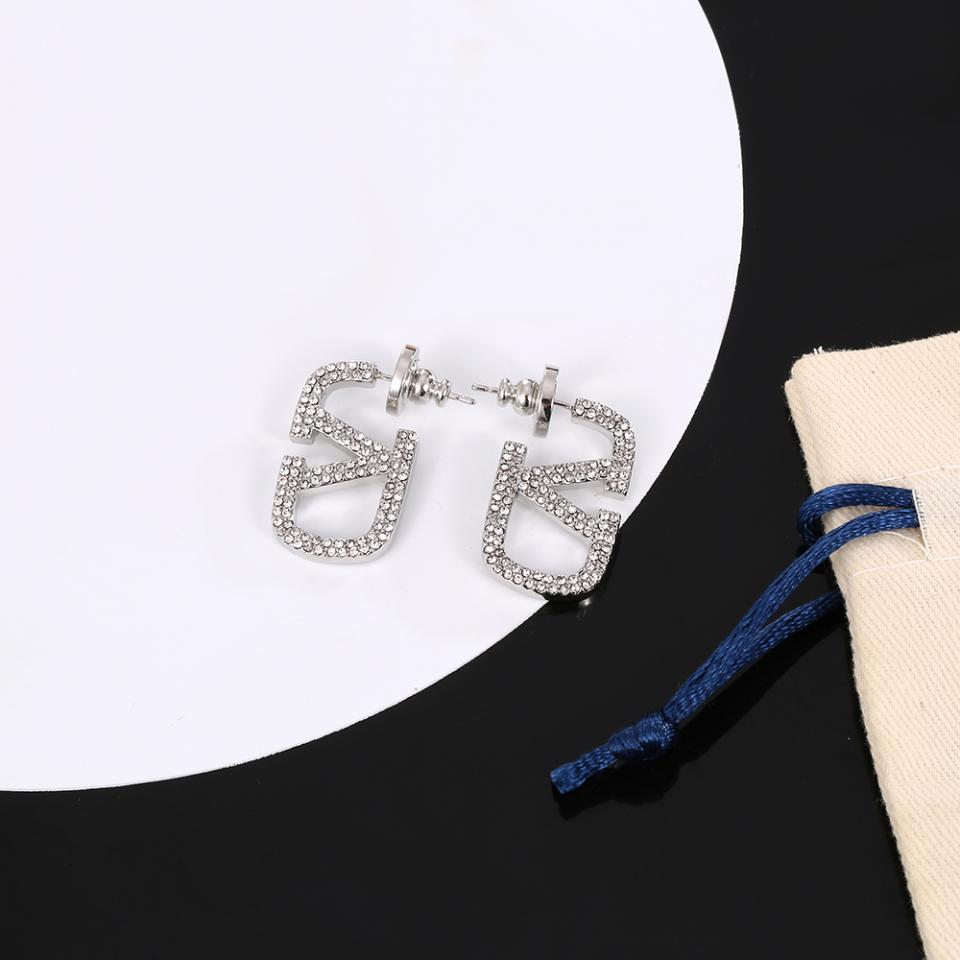 réplica,joyas,joyería,1:1,replica,fake,lujo,barato Pendientes Valentino con logo en forma de V