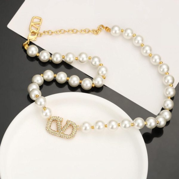 réplica,joyas,joyería,1:1,replica,fake,lujo,barato collar de perlas Valentino