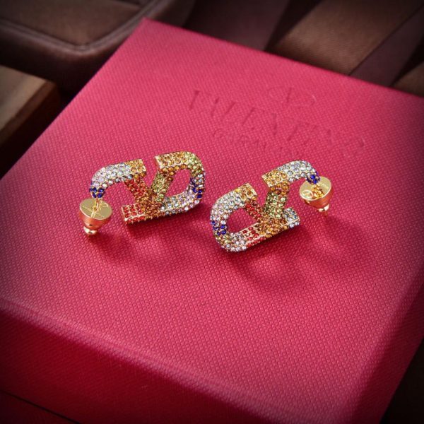réplica,joyas,joyería,1:1,replica,fake,lujo,barato Valentino nuevos pendientes de diamantes de colores