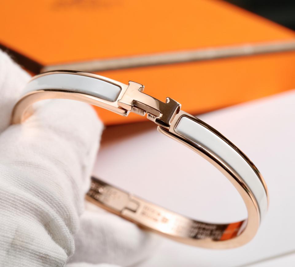 réplica,joyas,joyería,1:1,replica,fake,lujo,barato Pulsera estrecha de esmalte Hermes/varios colores disponibles
