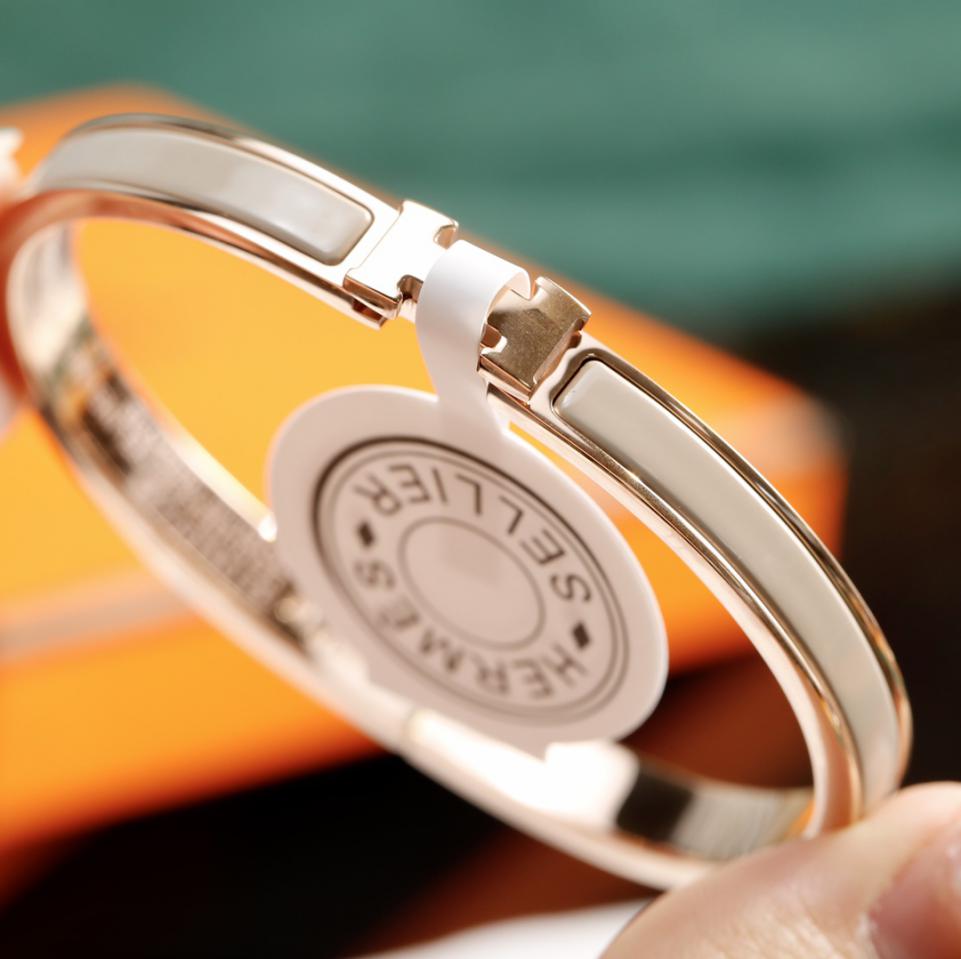 réplica,joyas,joyería,1:1,replica,fake,lujo,barato Pulsera estrecha de esmalte Hermes/varios colores disponibles