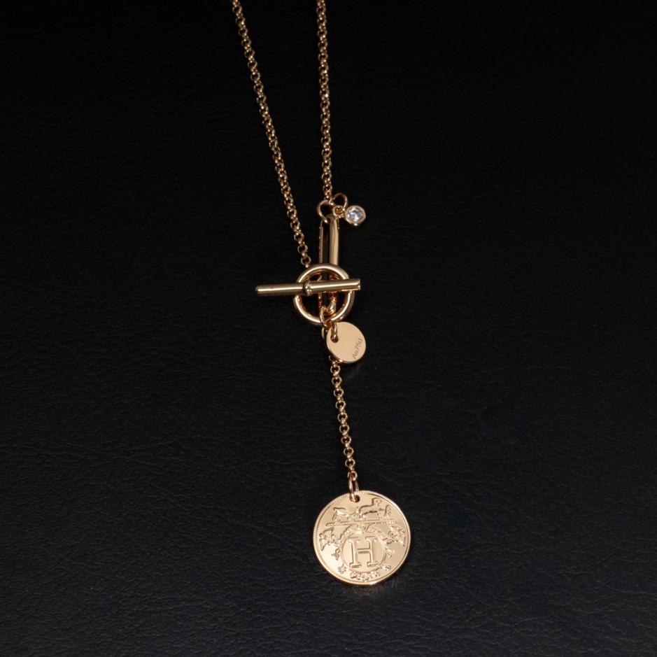 réplica,joyas,joyería,1:1,replica,fake,lujo,barato Collar de monedas serie Hermes Ex-Libris