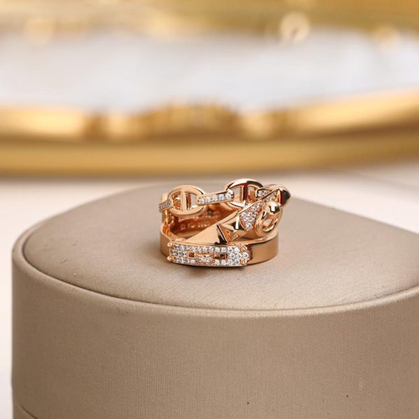 réplica,joyas,joyería,1:1,replica,fake,lujo,barato Anillo de diseño Hermes.