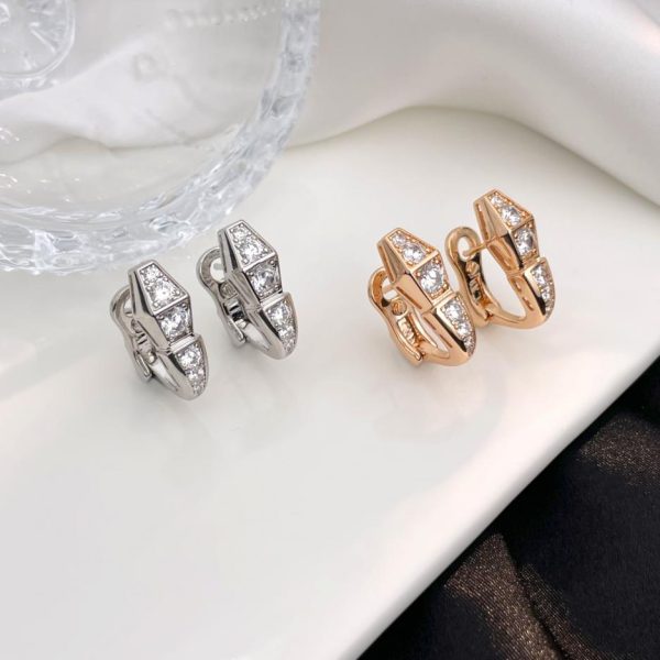 réplica,joyas,joyería,1:1,replica,fake,lujo,barato Pendientes Bvlgari Serpenti Viper con diamantes