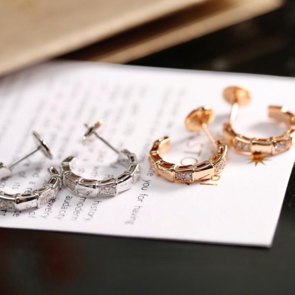réplica,joyas,joyería,1:1,replica,fake,lujo,barato Pendientes Bvlgari con taladro de hueso de serpiente
