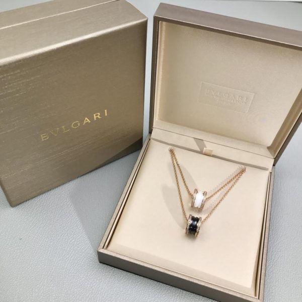 réplica,joyas,joyería,1:1,replica,fake,lujo,barato Collar Bvlgari B-Zero de cerámica con diamantes