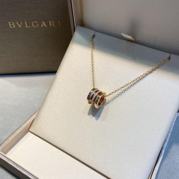 réplica,joyas,joyería,1:1,replica,fake,lujo,barato Collar con resorte de diamantes serie Bvlgari Bv Z.ERO1