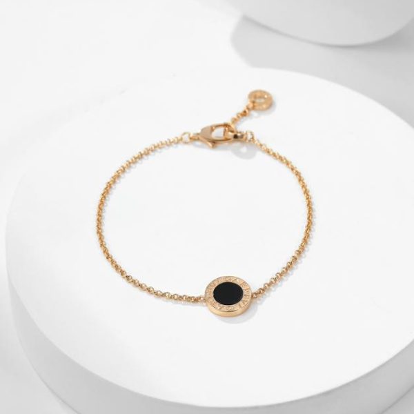 réplica,joyas,joyería,1:1,replica,fake,lujo,barato Pulsera Bvlgari BV de doble cara en blanco y negro con una sola flor