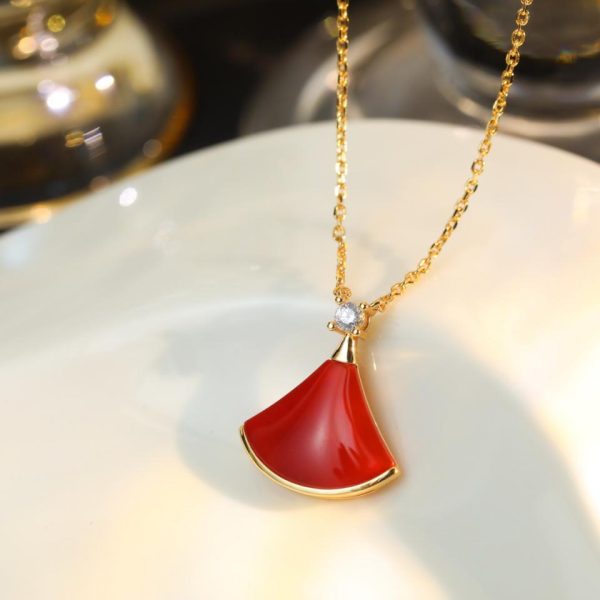 réplica,joyas,joyería,1:1,replica,fake,lujo,barato Collar de abanico de conchas blancas de mayoría de edad de Bvlgari