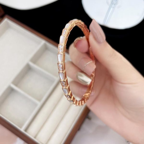 réplica,joyas,joyería,1:1,replica,fake,lujo,barato Pulsera Bvlgari de nácar blanco con hueso de serpiente