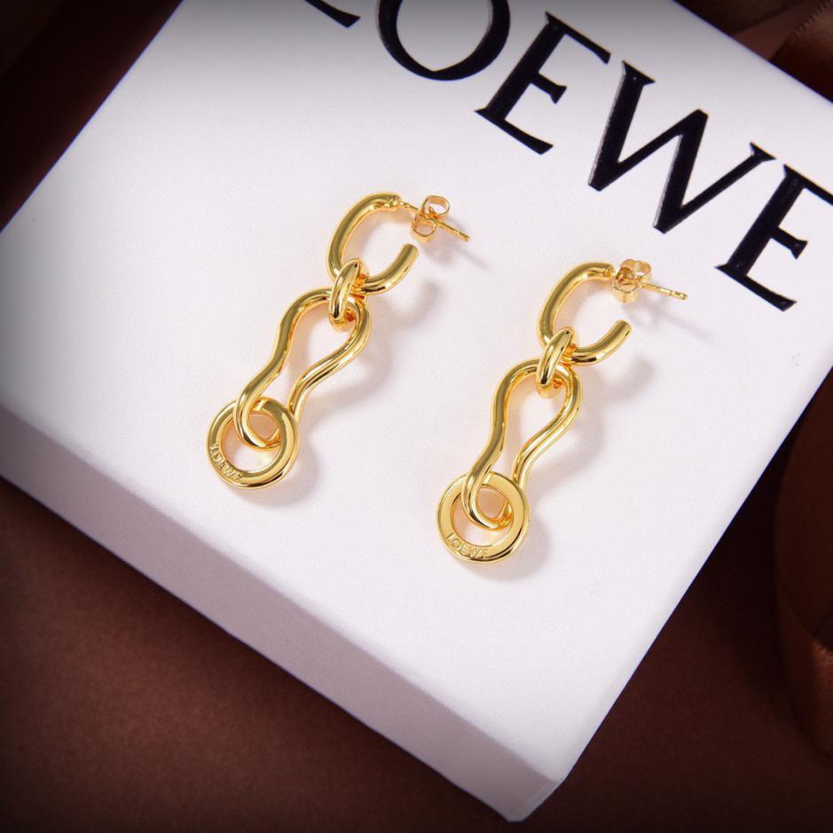 réplica,joyas,joyería,1:1,replica,fake,lujo,barato LOEWE nuevos pendientes de oro