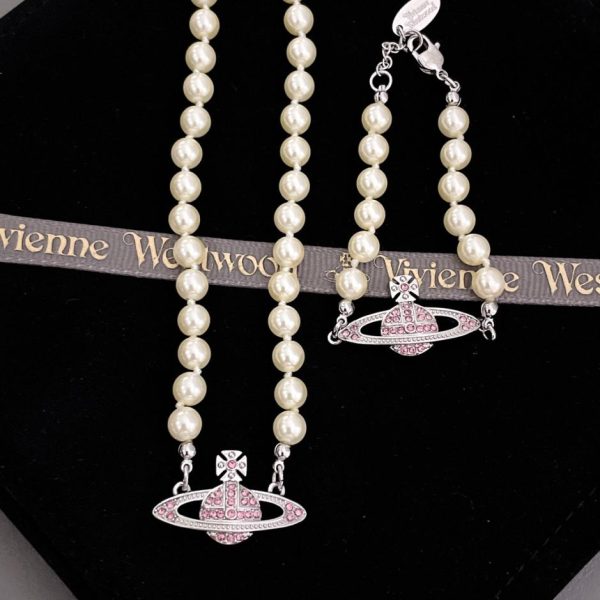 réplica,joyas,joyería,1:1,replica,fake,lujo,barato Conjunto de perlas de Vivienne Westwood