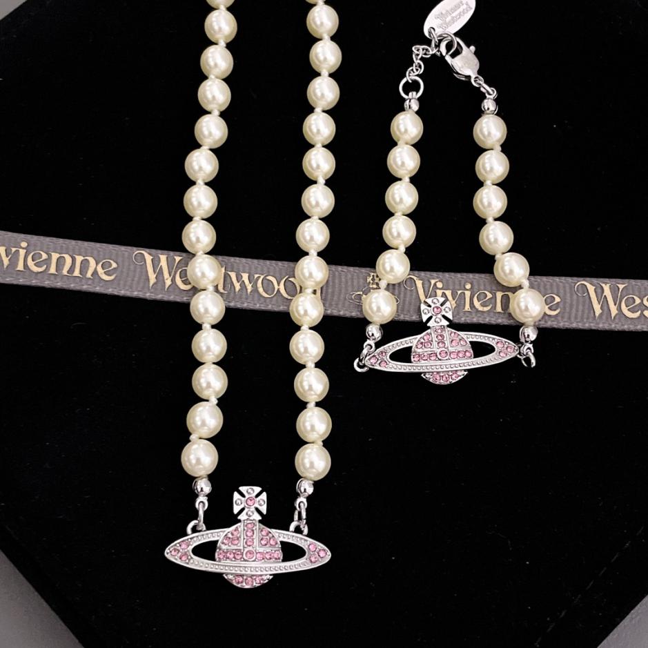 réplica,joyas,joyería,1:1,replica,fake,lujo,barato Conjunto de perlas de Vivienne Westwood