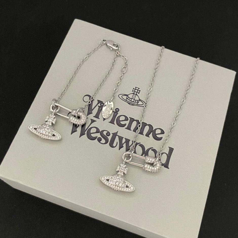 réplica,joyas,joyería,1:1,replica,fake,lujo,barato réplica,joyas,joyería,1:1,replica,fake,lujo,barato Collar completo de diamantes de Vivienne Westwood