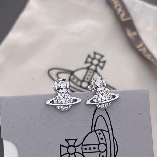 réplica,joyas,joyería,1:1,replica,fake,lujo,barato Pendientes Vivienne Westwood Saturno