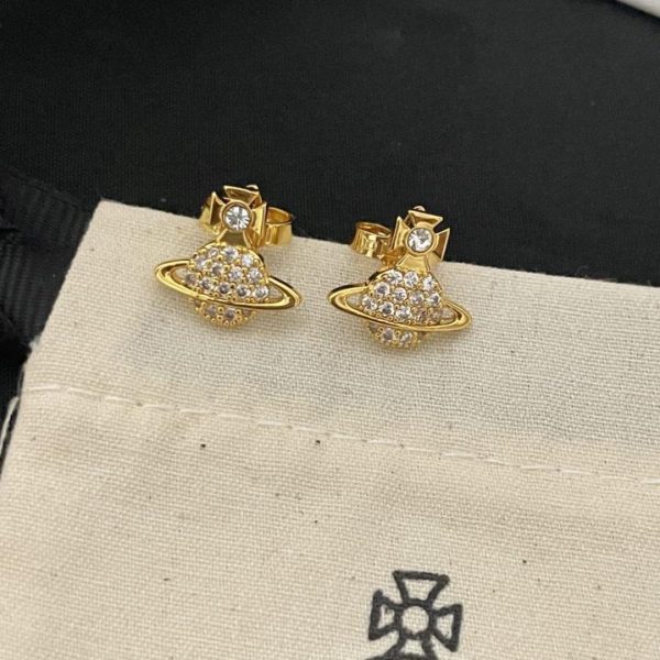 réplica,joyas,joyería,1:1,replica,fake,lujo,barato Pendientes Vivienne Westwood Saturno