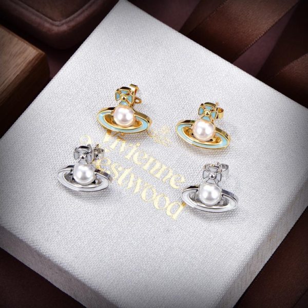 réplica,joyas,joyería,1:1,replica,fake,lujo,barato Pendientes con lazo de Vivienne Westwood