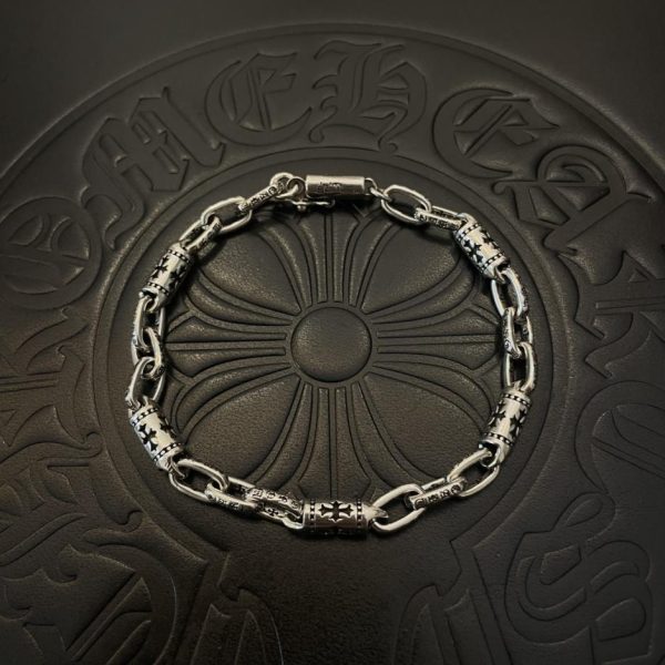 réplica,joyas,joyería,1:1,replica,fake,lujo,barato Pulsera con cierre de guirnalda cruzada vintage con corazones cromados