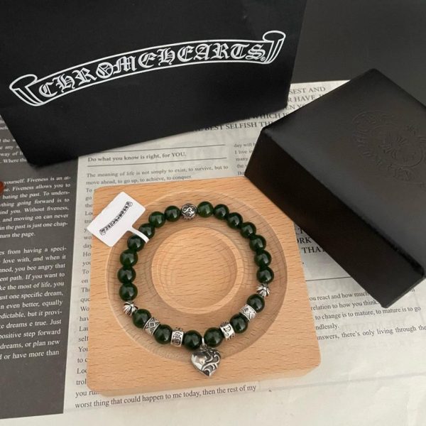 réplica,joyas,joyería,1:1,replica,fake,lujo,barato Pulsera retro Chrome Hearts de ágata blanca con múltiples elementos