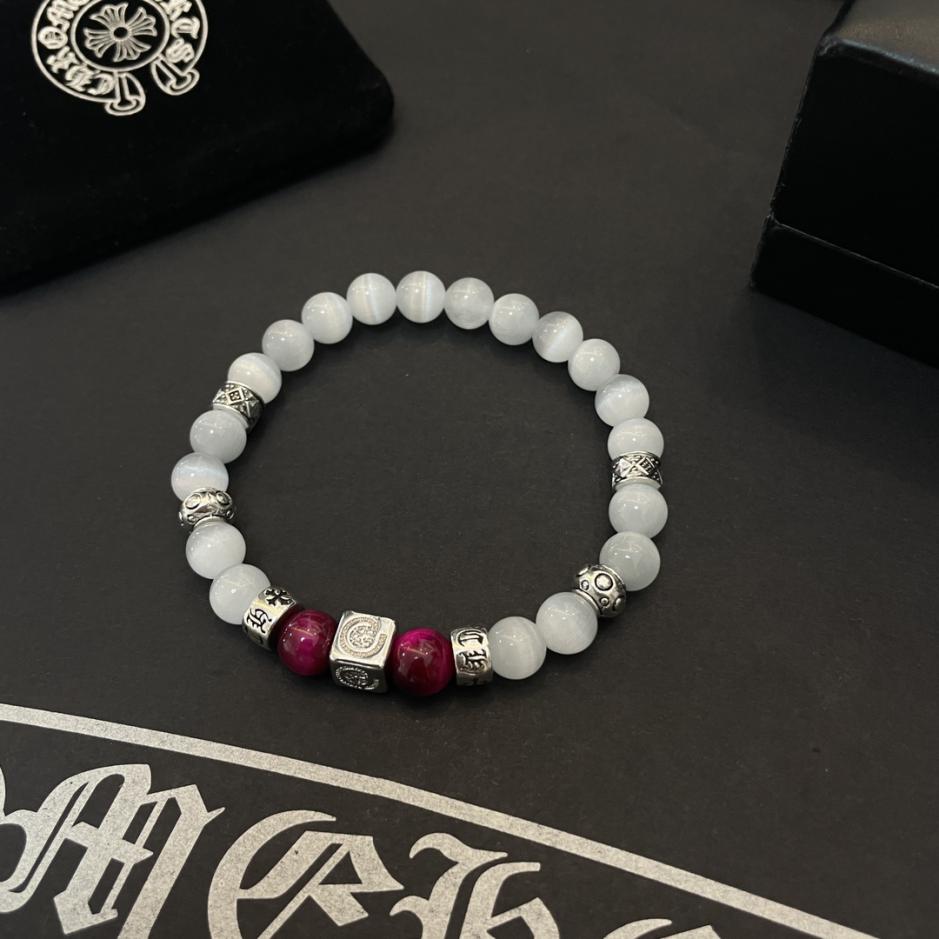 réplica,joyas,joyería,1:1,replica,fake,lujo,barato réplica,joyas,joyería,1:1,replica,fake,lujo,barato Pulsera retro Chrome Hearts con ópalo blanco y múltiples elementos