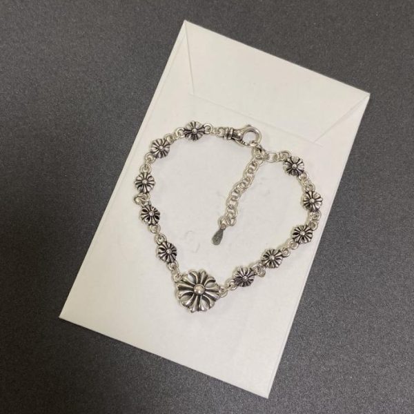 réplica,joyas,joyería,1:1,replica,fake,lujo,barato Pulsera con hexagrama grabado en dados y corazones cromados