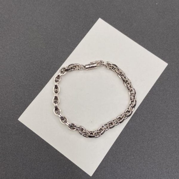 réplica,joyas,joyería,1:1,replica,fake,lujo,barato Pulsera De Langosta Con Letras De Corazones Cromados