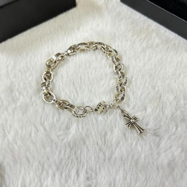 réplica,joyas,joyería,1:1,replica,fake,lujo,barato Pulsera Cruzada Letra Anillo Oval Corazones Cromados