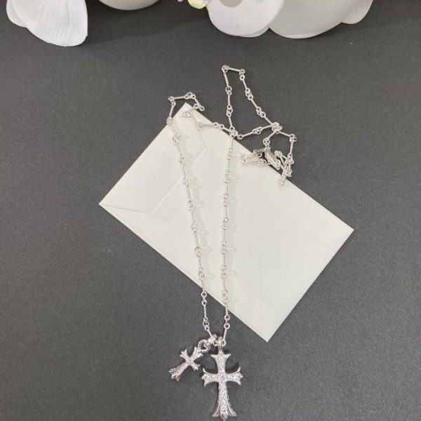 réplica,joyas,joyería,1:1,replica,fake,lujo,barato Cromo Corazones Diamante Doble Cruz