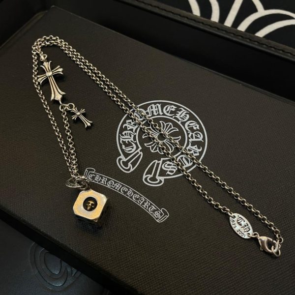 réplica,joyas,joyería,1:1,replica,fake,lujo,barato Cadena para suéter cruzada con cuentas y bolas de corazones cromados