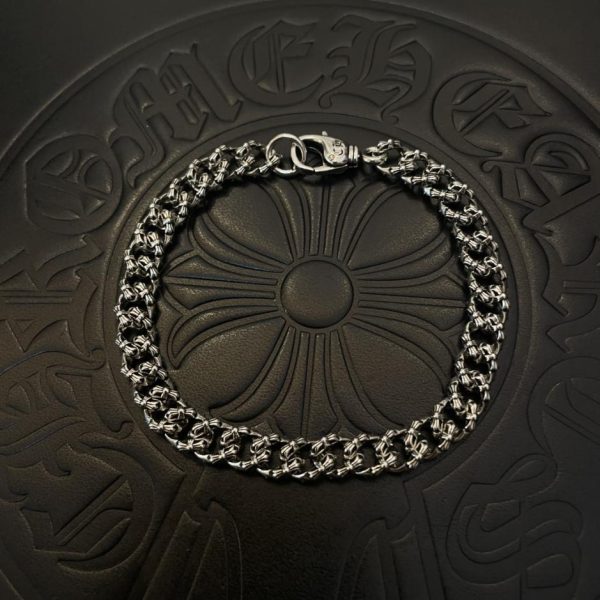 réplica,joyas,joyería,1:1,replica,fake,lujo,barato Cadena para suéter cruzada con cuentas y bolas de corazones cromados