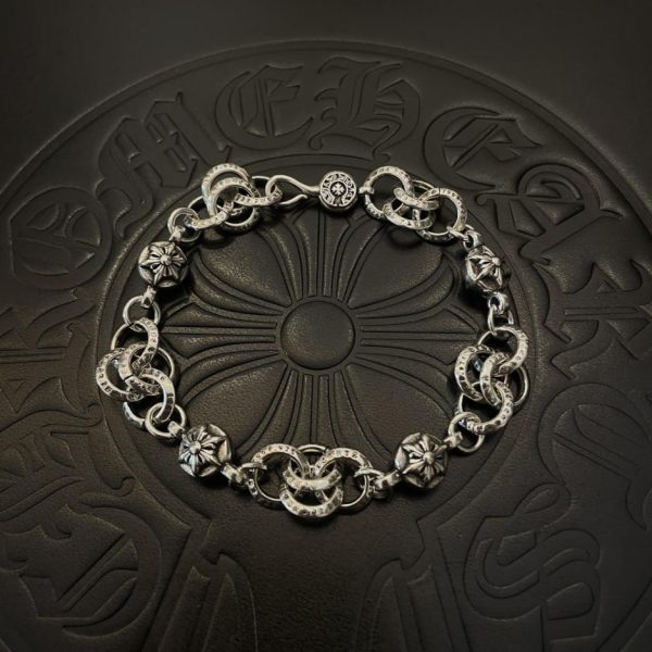réplica,joyas,joyería,1:1,replica,fake,lujo,barato Pulsera de bola de seis estrellas con hebilla de anillo vintage Chrome Hearts