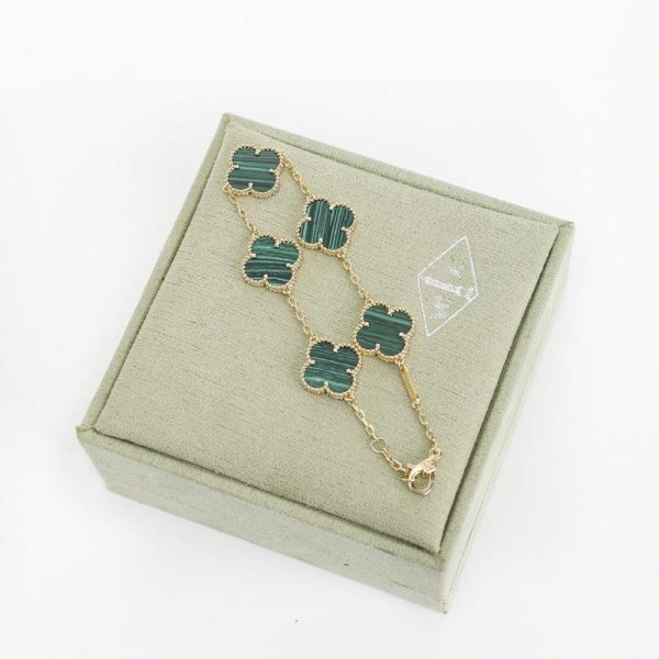 réplica,joyas,joyería,1:1,replica,fake,lujo,barato [Versión de alta calidad] Pulsera de trébol de cinco hojas (AD67)