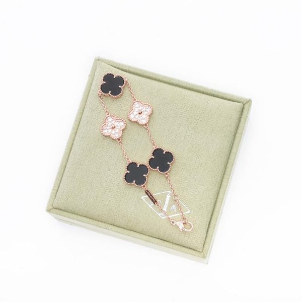 réplica,joyas,joyería,1:1,replica,fake,lujo,barato [Versión de alta calidad] Pulsera de trébol de cinco hojas (AE1E)