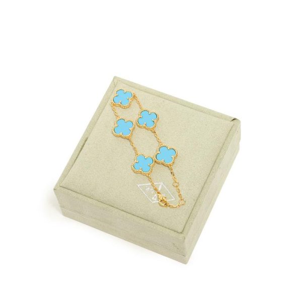réplica,joyas,joyería,1:1,replica,fake,lujo,barato [Versión de alta calidad] Pulsera de trébol de cinco hojas (B699)
