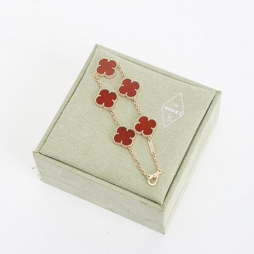 réplica,joyas,joyería,1:1,replica,fake,lujo,barato [Versión de alta calidad] Pulsera de trébol de cinco hojas (C5A4)