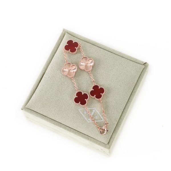 réplica,joyas,joyería,1:1,replica,fake,lujo,barato [Versión de alta calidad] Pulsera de trébol de cinco hojas (F40F)