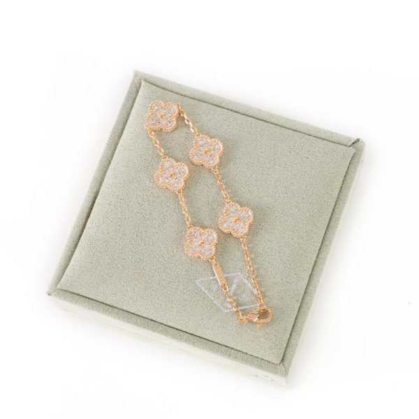 réplica,joyas,joyería,1:1,replica,fake,lujo,barato [Versión de alta calidad] Pulsera de trébol de cinco hojas (FFF0)
