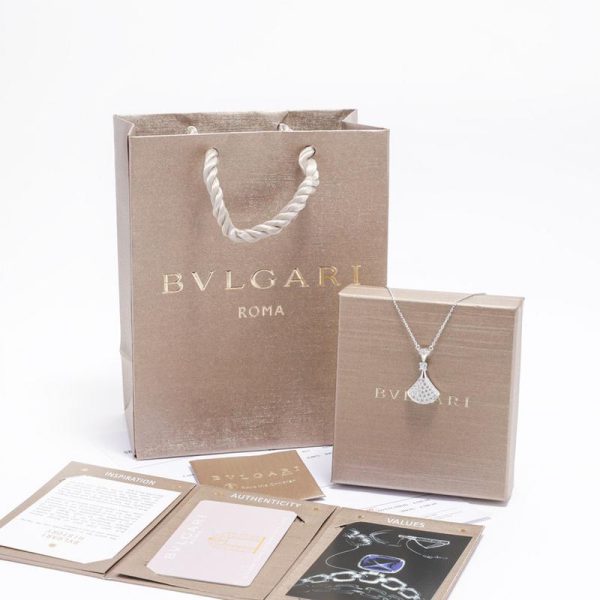 réplica,joyas,joyería,1:1,replica,fake,lujo,barato [Versión de alta calidad] Collar con colgante en forma de abanico BVLGARI (46AD)