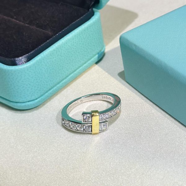 réplica,joyas,joyería,1:1,replica,fake,lujo,barato Anillo Tiffany de dos tonos con diamantes