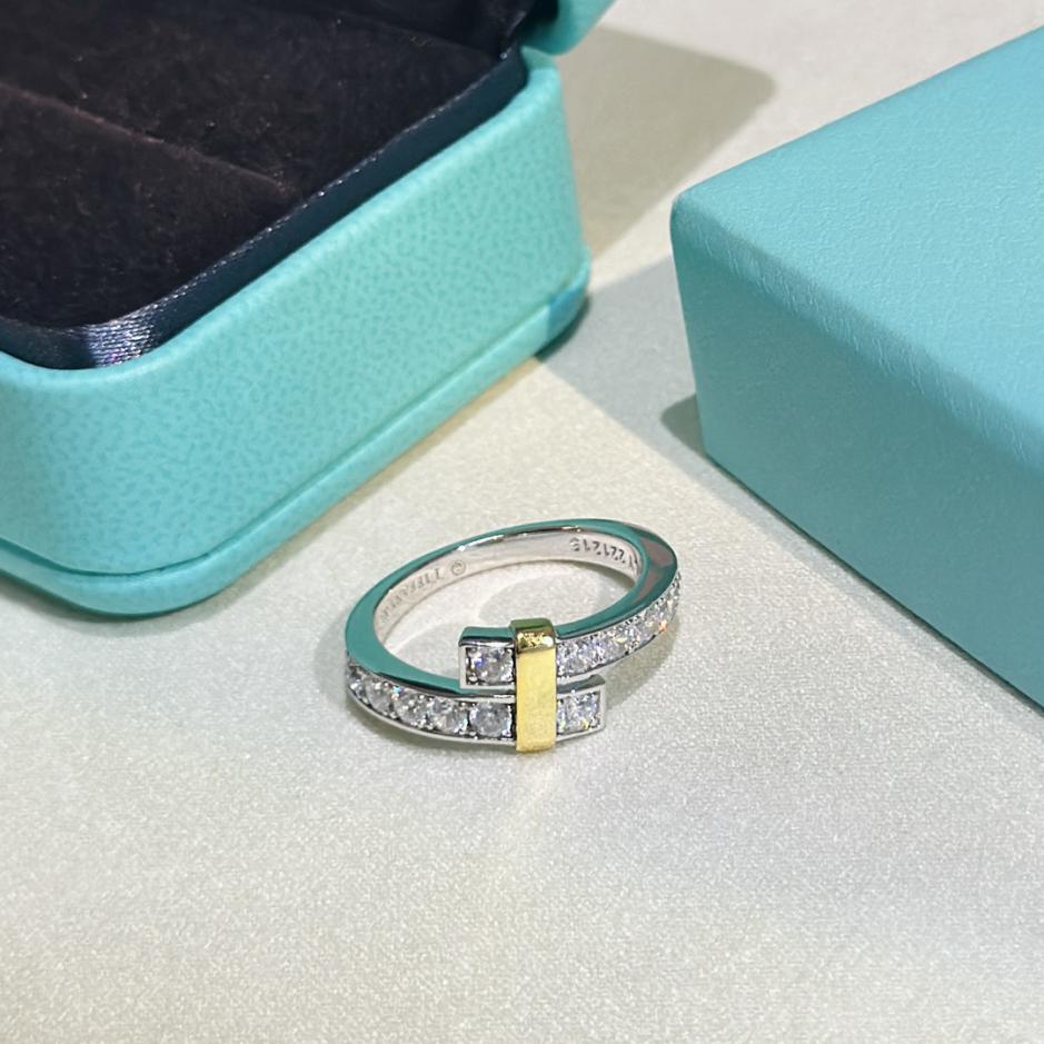 réplica,joyas,joyería,1:1,replica,fake,lujo,barato Anillo Tiffany de dos tonos con diamantes