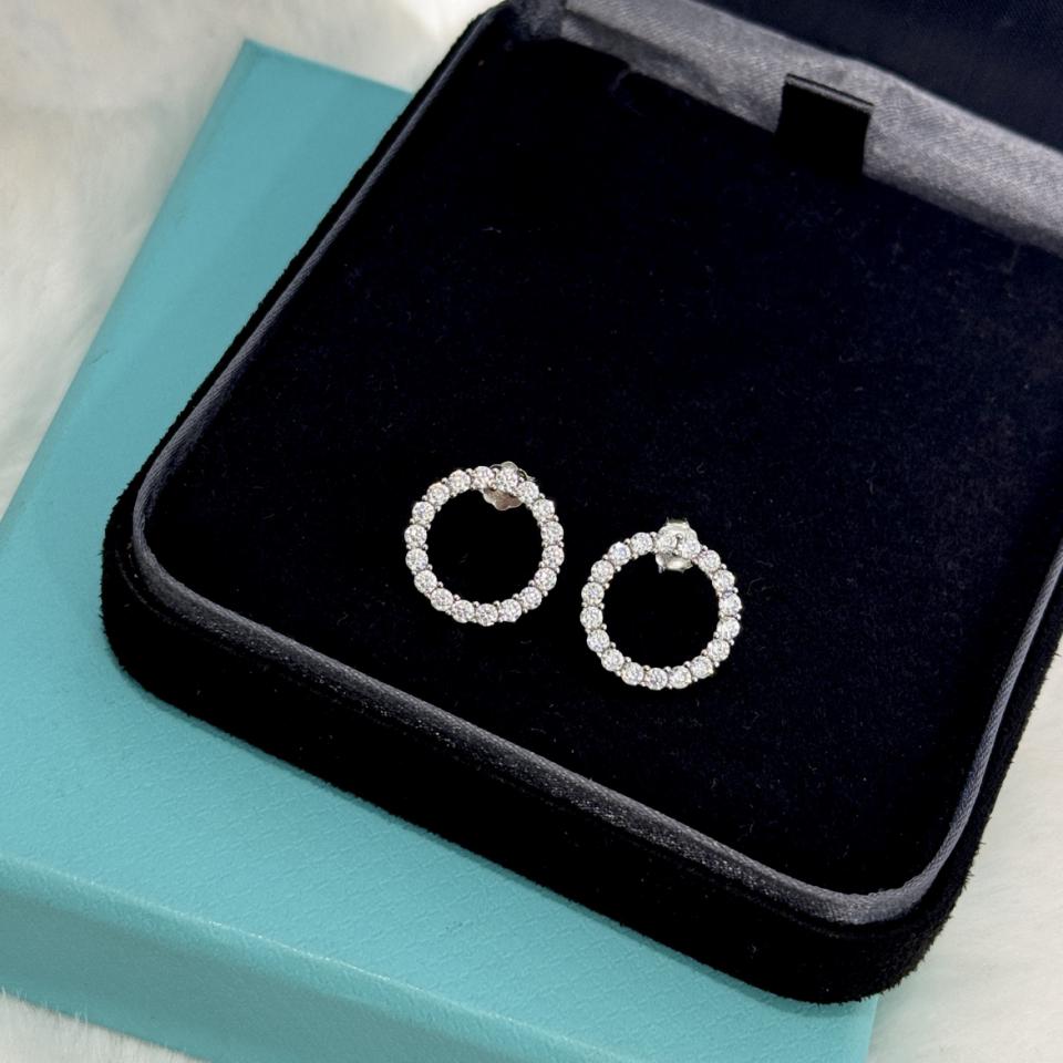 réplica,joyas,joyería,1:1,replica,fake,lujo,barato Pendientes circulares de diamantes Tiffany