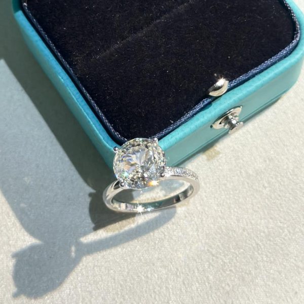 réplica,joyas,joyería,1:1,replica,fake,lujo,barato anillo tiffany con diamantes redondos