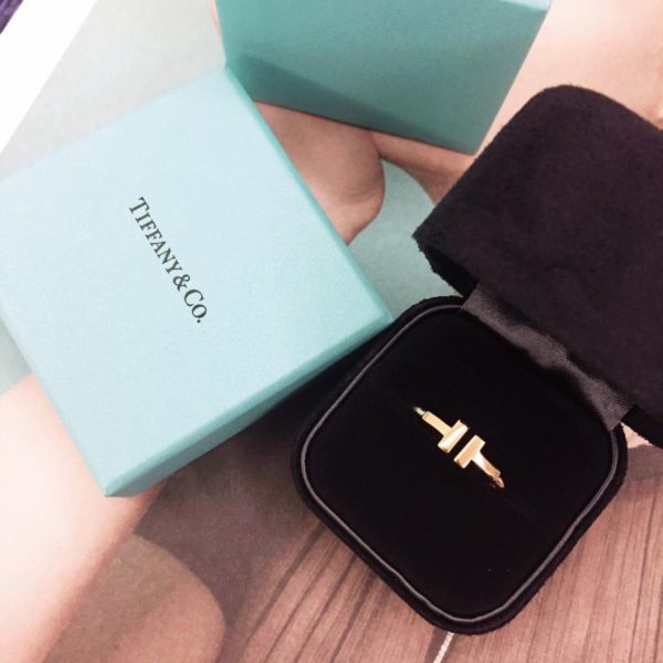 réplica,joyas,joyería,1:1,replica,fake,lujo,barato Anillo Tiffany doble T con concha blanca