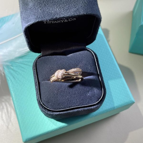 réplica,joyas,joyería,1:1,replica,fake,lujo,barato Anillo Tiffany con nudo en T de doble hilera