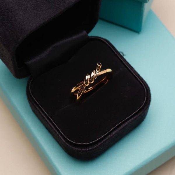réplica,joyas,joyería,1:1,replica,fake,lujo,barato Anillo Tiffany con nudo en T de doble hilera