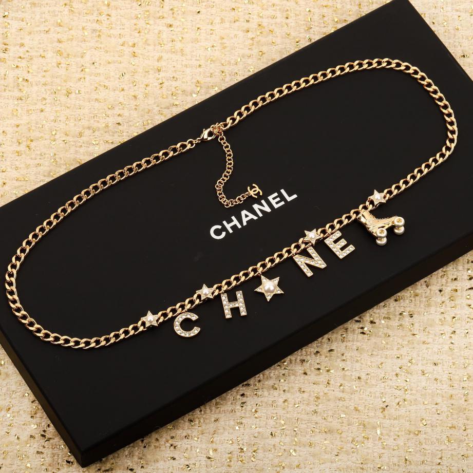 réplica,joyas,joyería,1:1,replica,fake,lujo,barato réplica,joyas,joyería,1:1,replica,fake,lujo,barato Cadena para la cintura con patines con letras Chanel24c