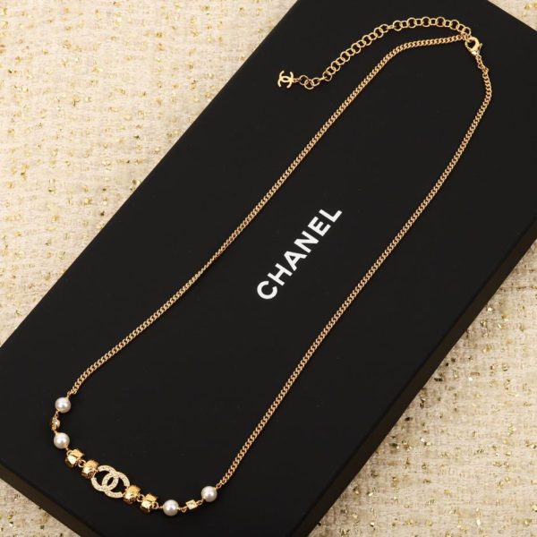 réplica,joyas,joyería,1:1,replica,fake,lujo,barato ChanelCadena para cintura con perlas en forma de rombo 24p